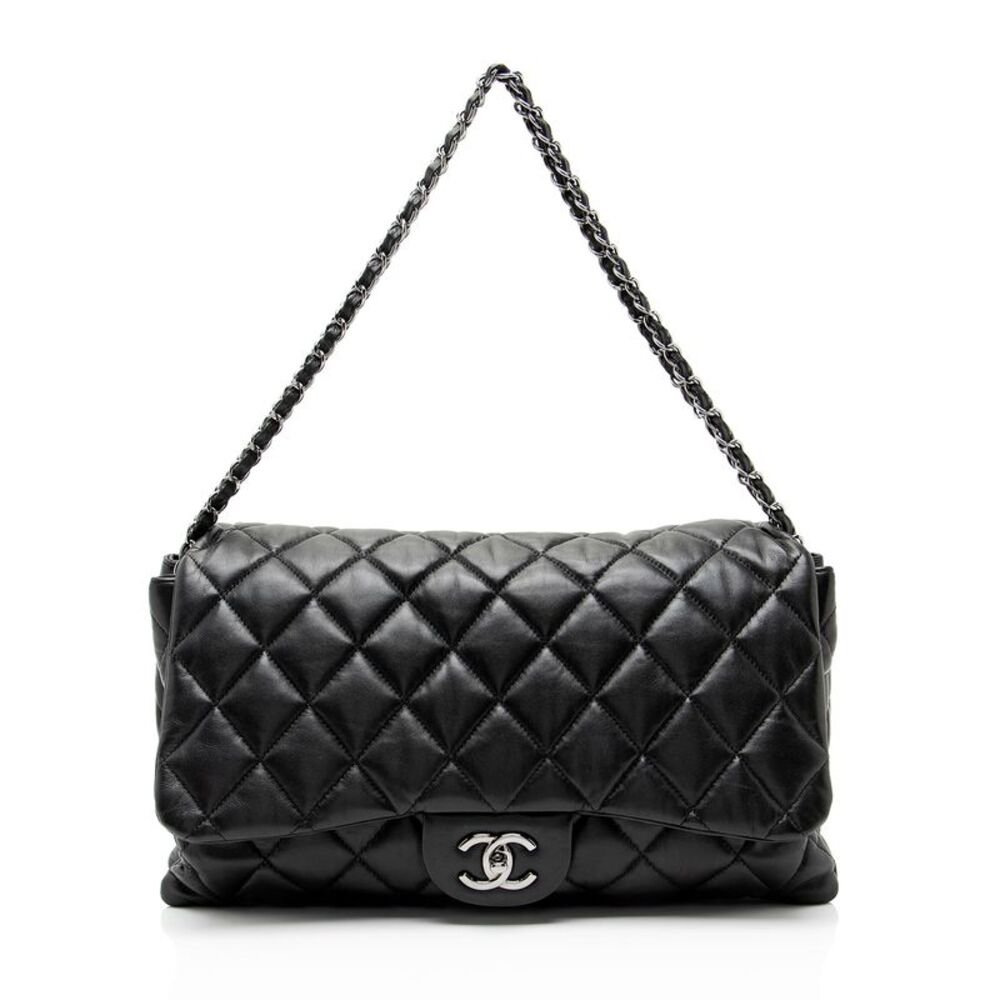 Chanel Lambskin 3 Accordion Maxi Flap Bag